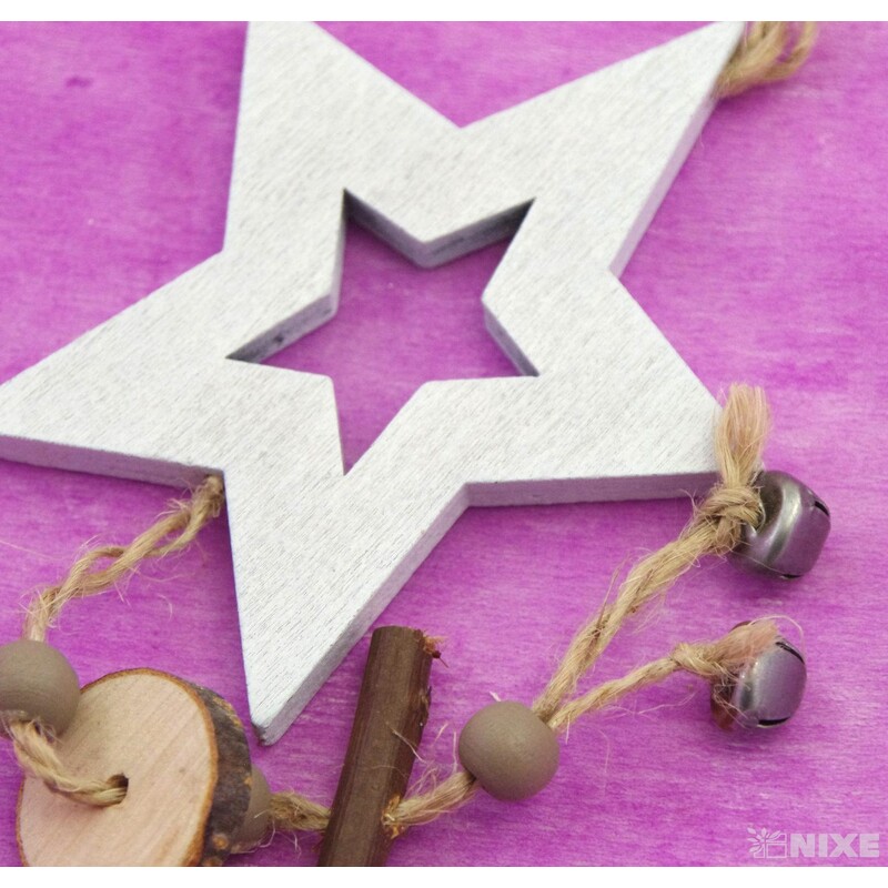 ZÁVĚS HVĚZDA D 9x28cm*BÍLÁ