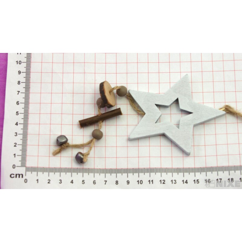 ZÁVĚS HVĚZDA D 9x28cm*BÍLÁ