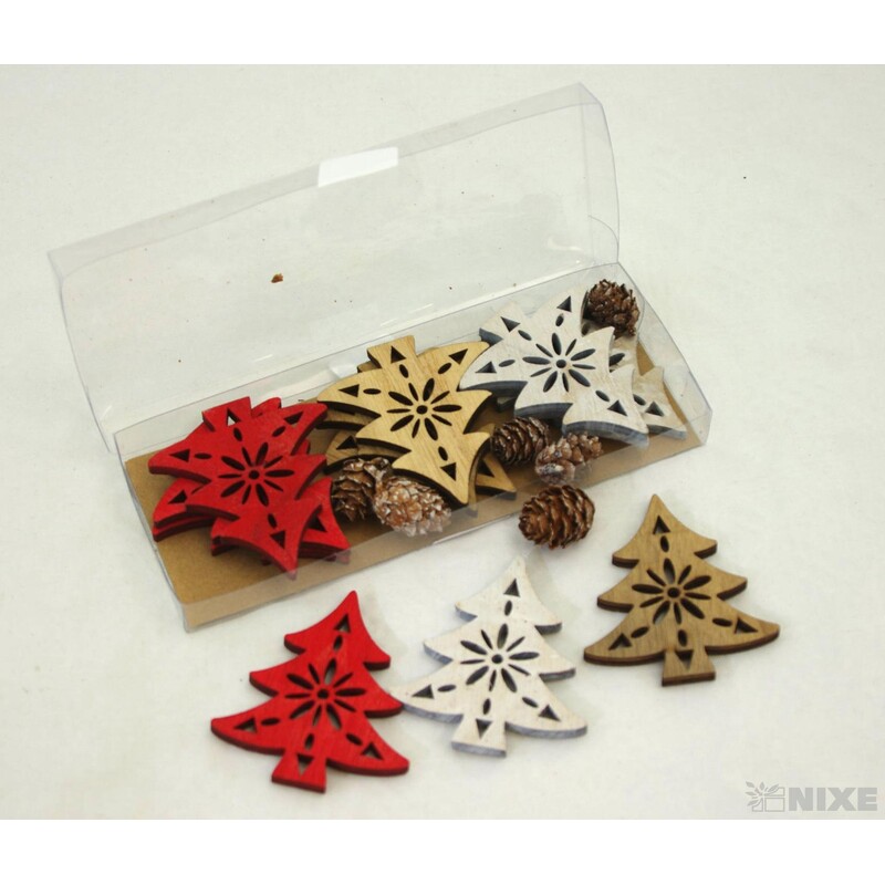 ZÁVĚS STROMEK D 12ks 5x7cm*MIX BAREV