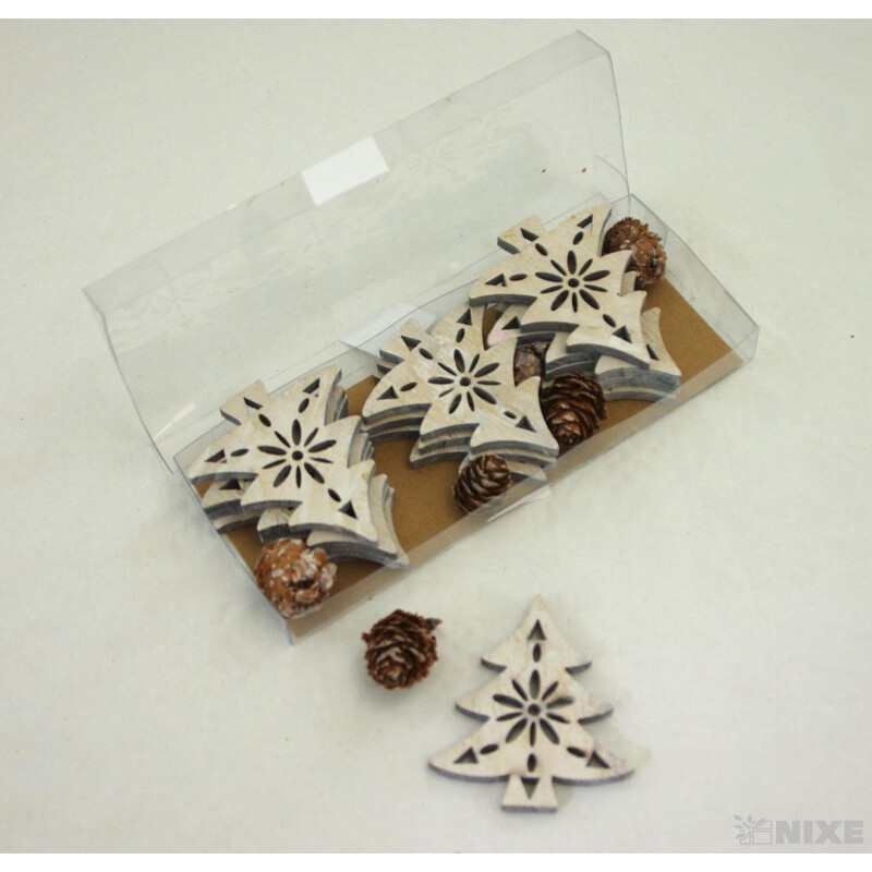 ZÁVĚS STROMEK D 12ks 5x7cm*MIX BAREV