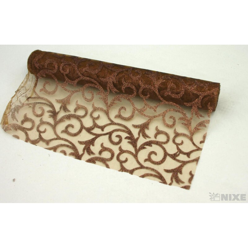 ORGANZA GLITR 2229 36cmx5yd*HNĚDÁ