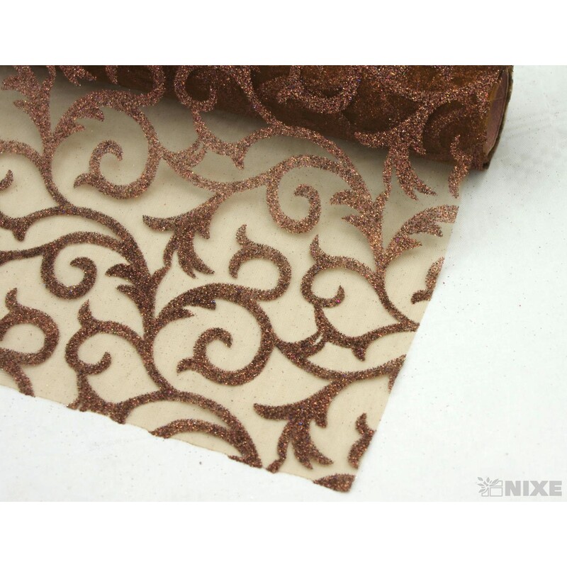 ORGANZA GLITR 2229 36cmx5yd*HNĚDÁ