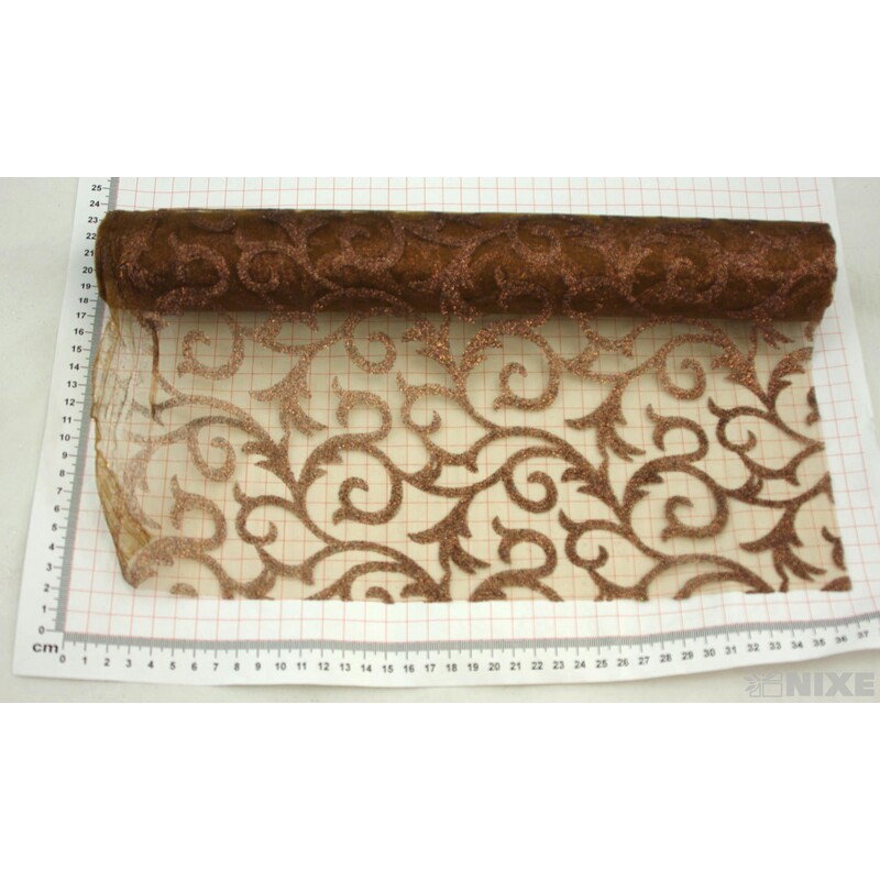 ORGANZA GLITR 2229 36cmx5yd*HNĚDÁ