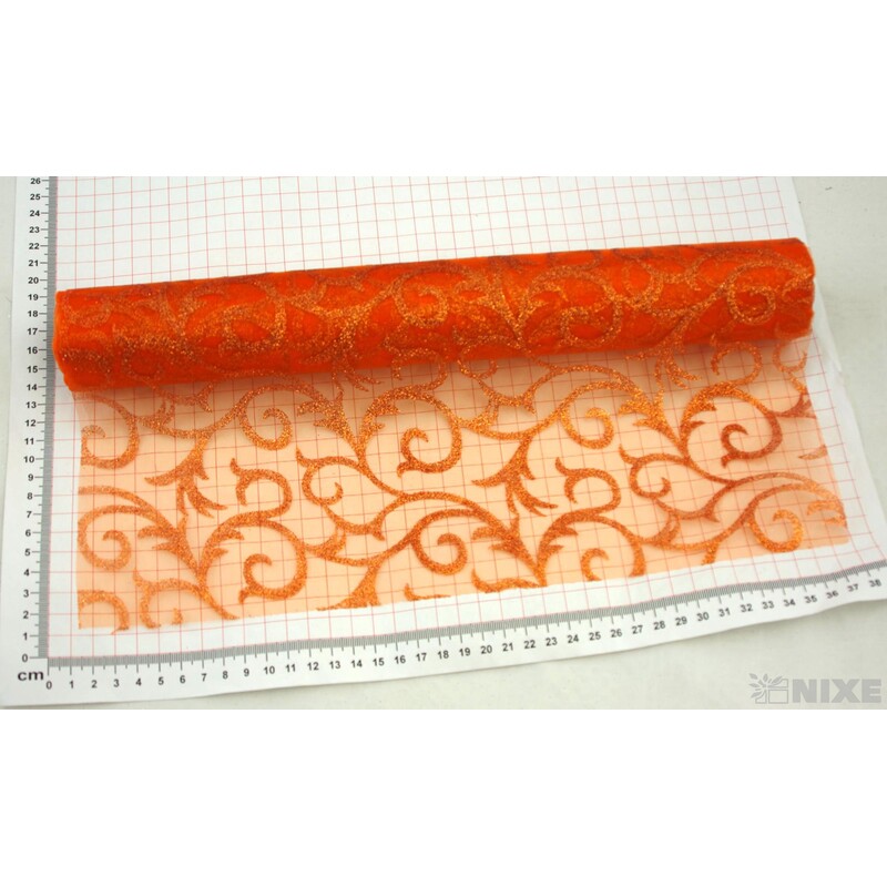 ORGANZA GLITR 2229 36cmx5yd*ORANŽOVÁ