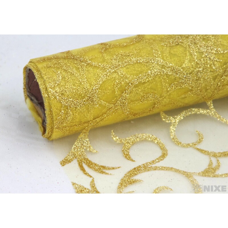 ORGANZA GLITR 2229 36cmx5yd*ZLATÁ