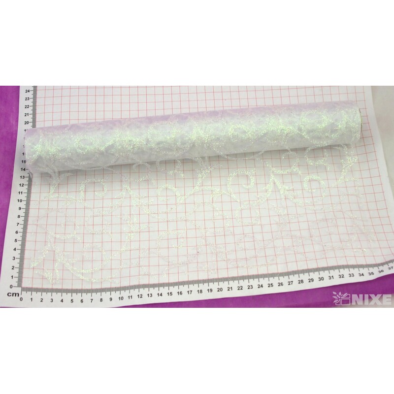 ORGANZA GLITR 2229 36cmx5yd*BÍLÁ