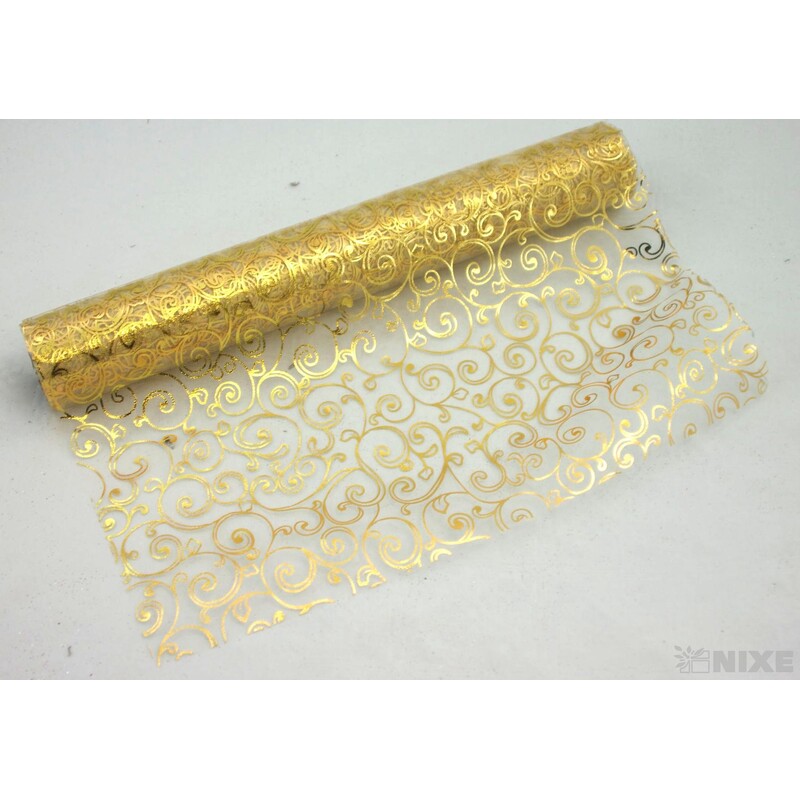 ORGANZA TISK 2231 36cmx5yd*ČERVENÁ