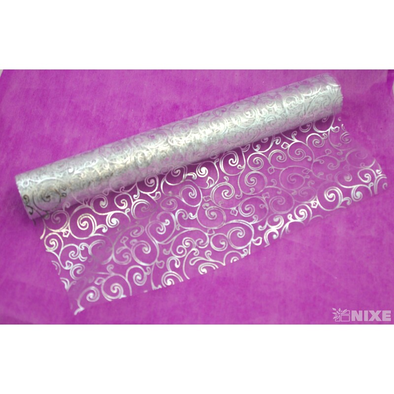 ORGANZA TISK 2231 36cmx5yd*ČERVENÁ