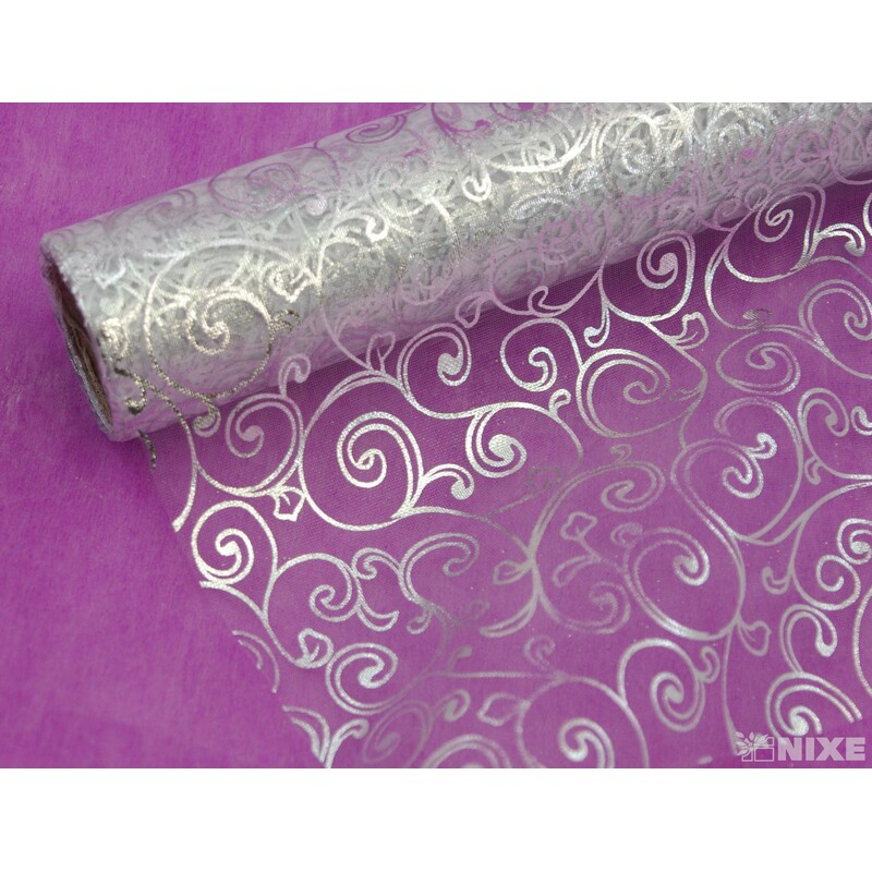 ORGANZA TISK 2231 36cmx5yd*ČERVENÁ