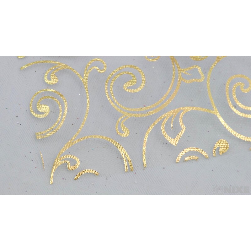 ORGANZA TISK 2231 36cmx5yd*ČERVENÁ