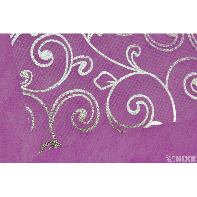 ORGANZA TISK 2231 36cmx5yd*ČERVENÁ