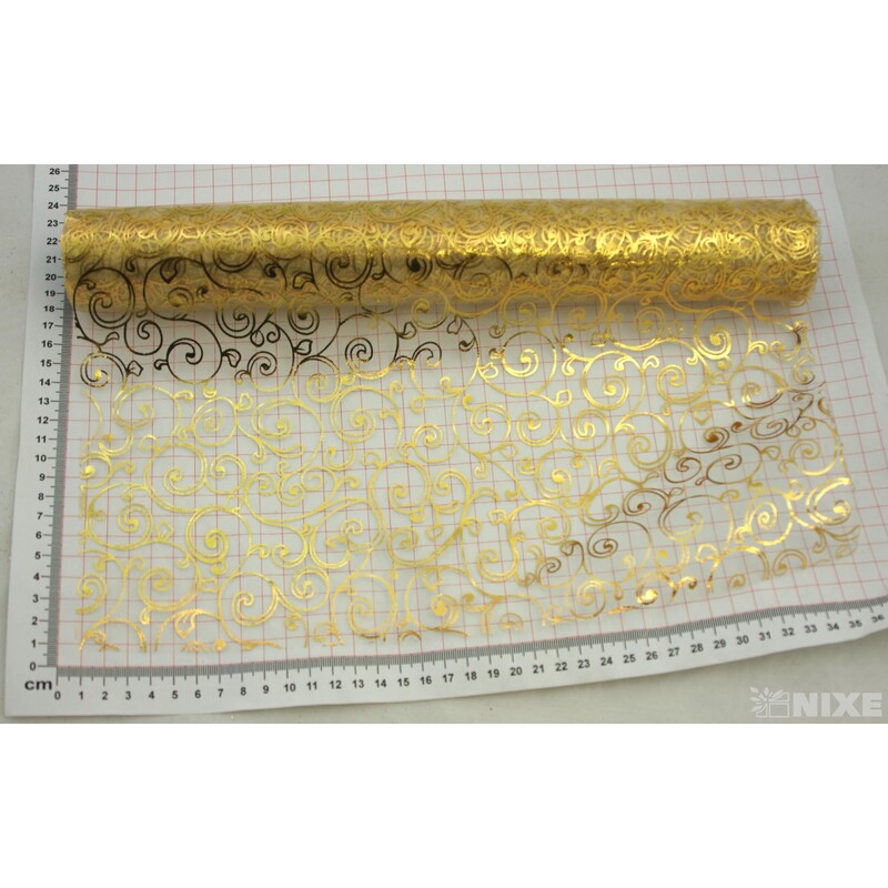 ORGANZA TISK 2231 36cmx5yd*ČERVENÁ