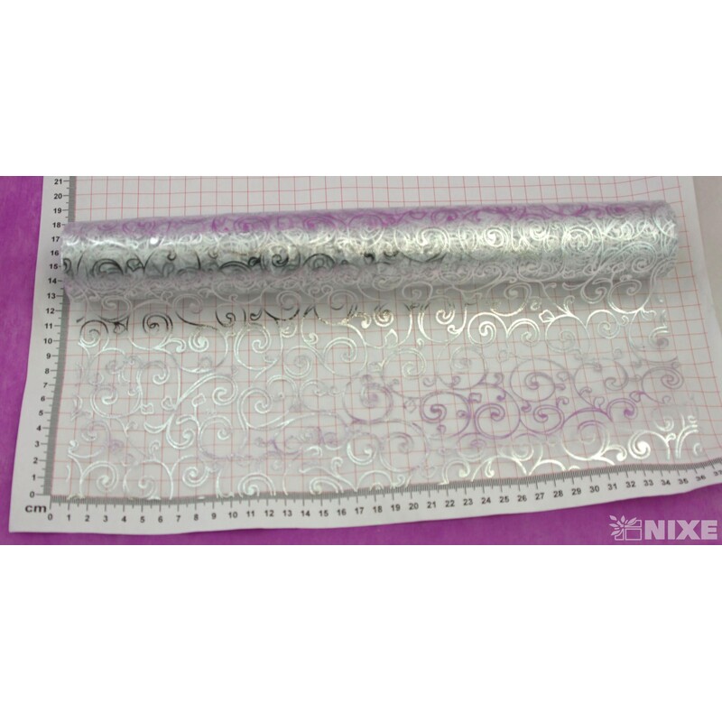 ORGANZA TISK 2231 36cmx5yd*ČERVENÁ