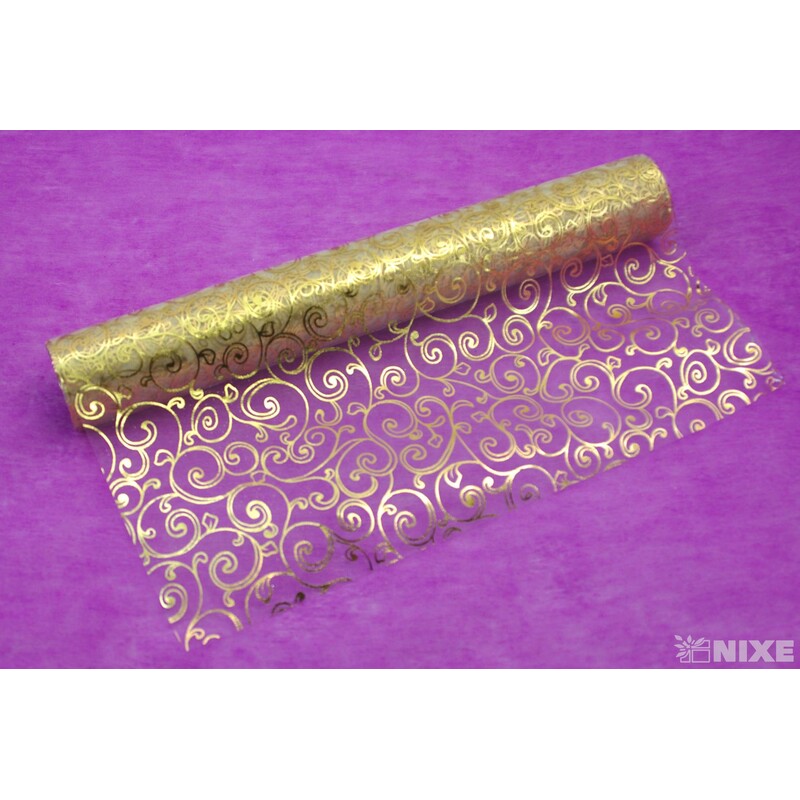 ORGANZA TISK 2231 36cmx5yd*ZLATÁ