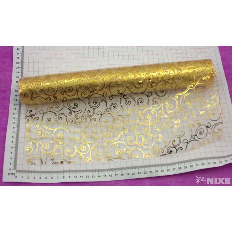 ORGANZA TISK 2231 36cmx5yd*ZLATÁ