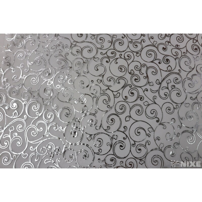 ORGANZA TISK 2231 36cmx5yd*STŘÍBRNÁ
