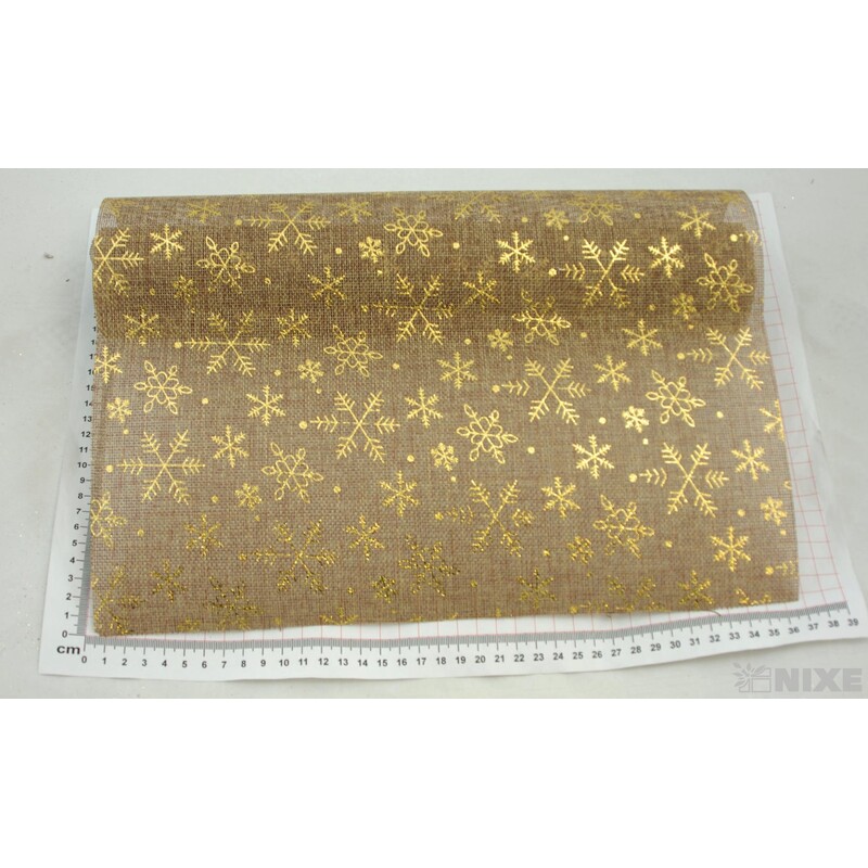 ROLE JUTA VLOČKA 36cmx3m*PŘÍRODNÍ TM.+ZLATÁ