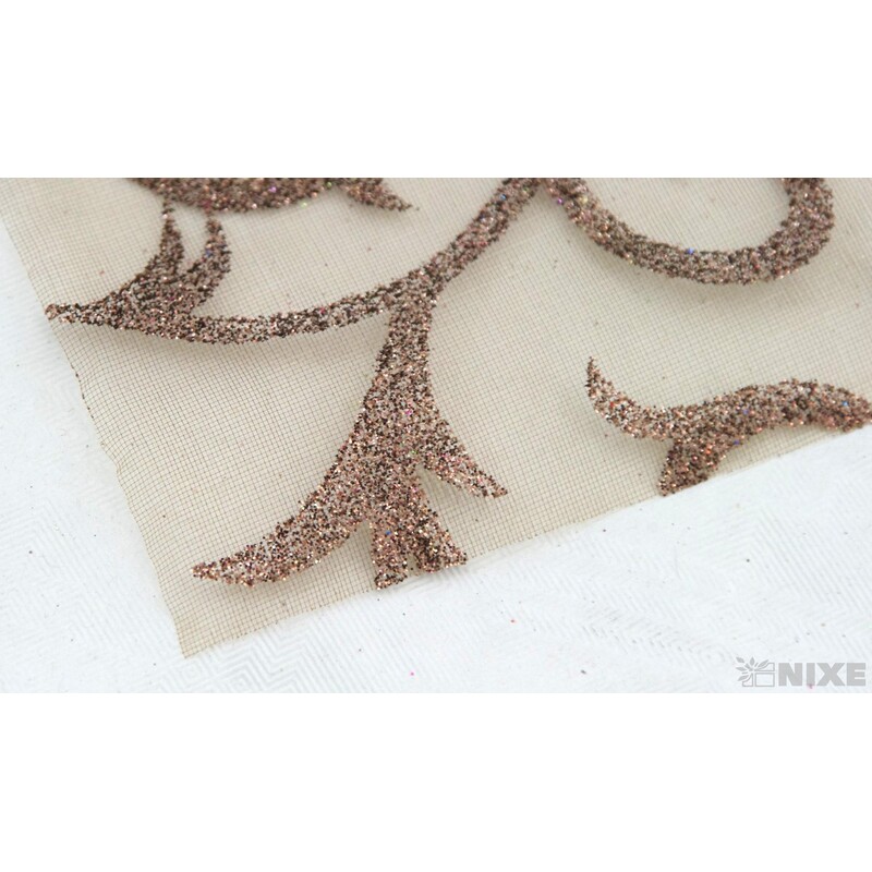 ORGANZA GLITR 2228 12cmx10yd*HNĚDÁ