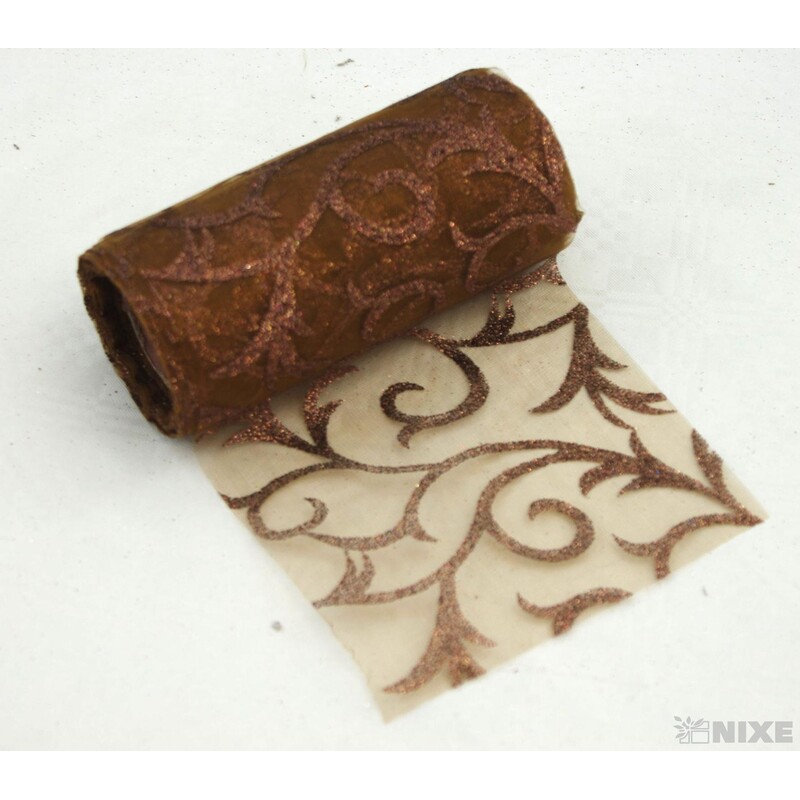 ORGANZA GLITR 2228 12cmx10yd*ČERVENÁ