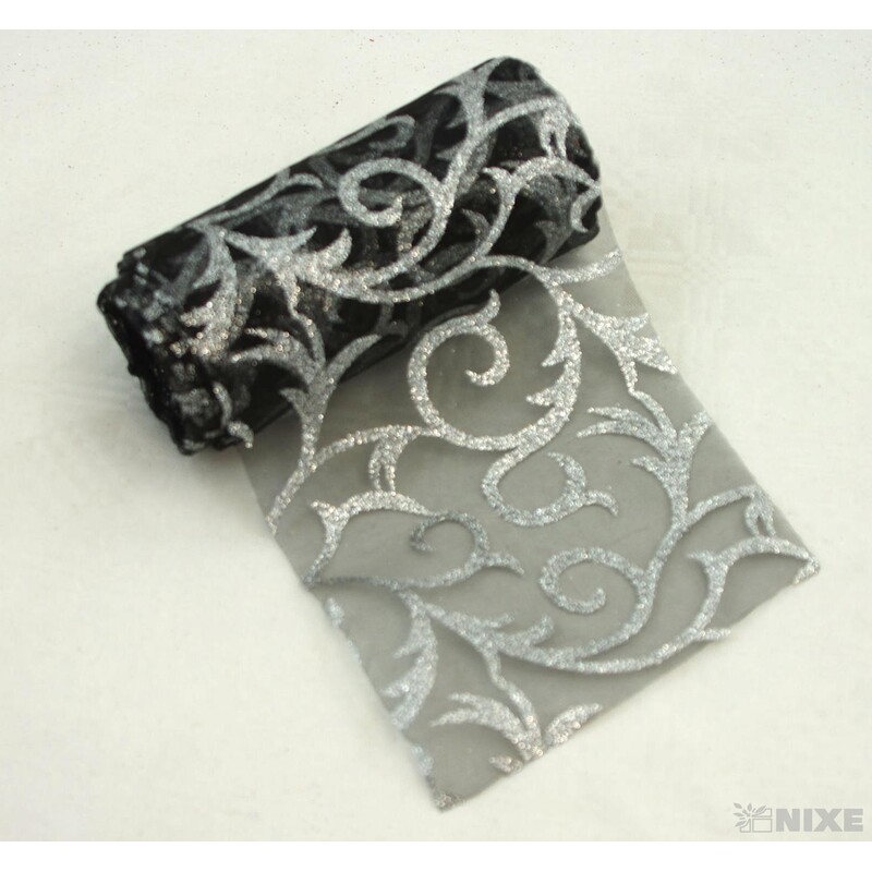 ORGANZA GLITR 2228 12cmx10yd*ČERVENÁ