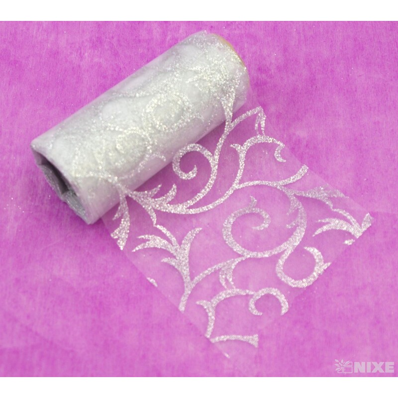 ORGANZA GLITR 2228 12cmx10yd*ČERVENÁ