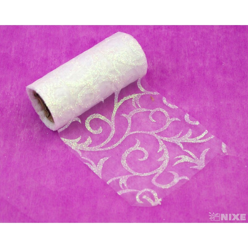 ORGANZA GLITR 2228 12cmx10yd*ČERVENÁ