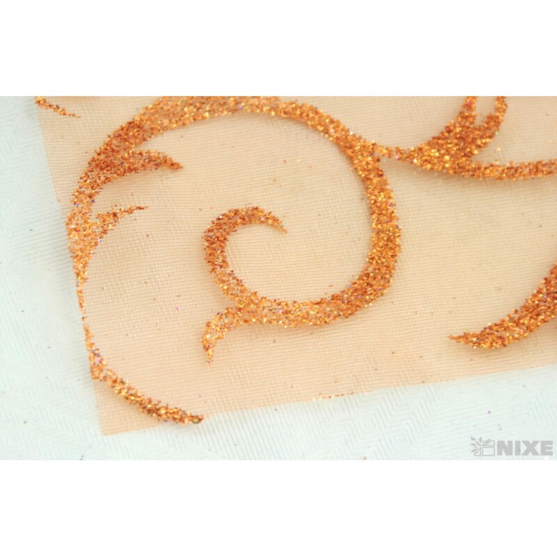 ORGANZA GLITR 2228 12cmx10yd*ČERVENÁ