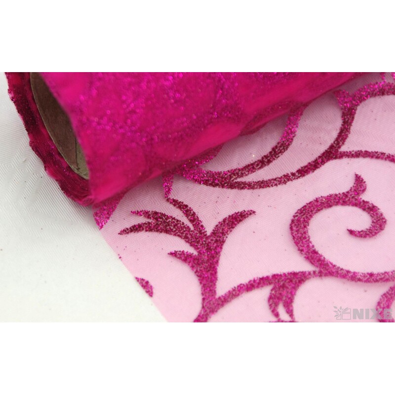 ORGANZA GLITR 2228 12cmx10yd*ČERVENÁ