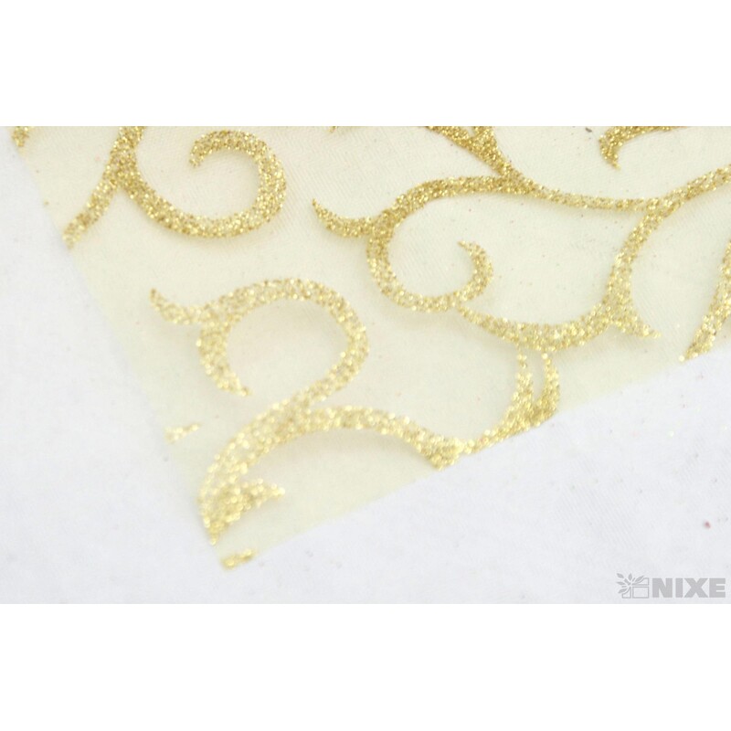 ORGANZA GLITR 2228 12cmx10yd*ČERVENÁ