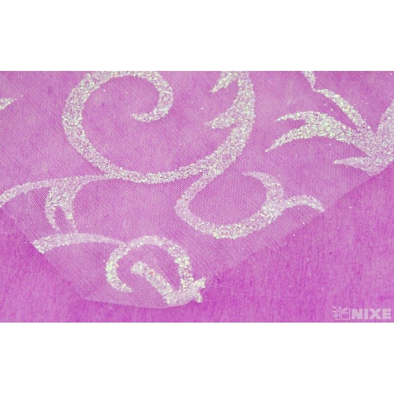 ORGANZA GLITR 2228 12cmx10yd*ČERVENÁ