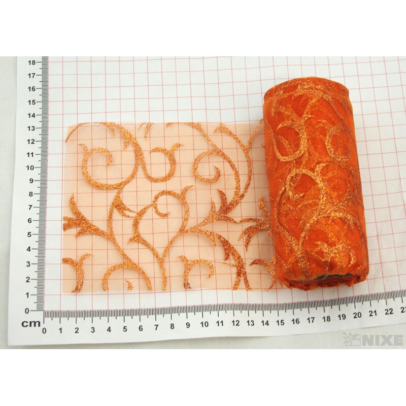 ORGANZA GLITR 2228 12cmx10yd*ČERVENÁ