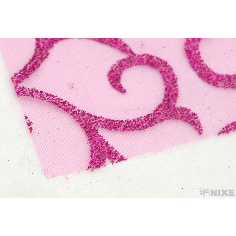 ORGANZA GLITR 2228 12cmx10yd*ČERVENÁ