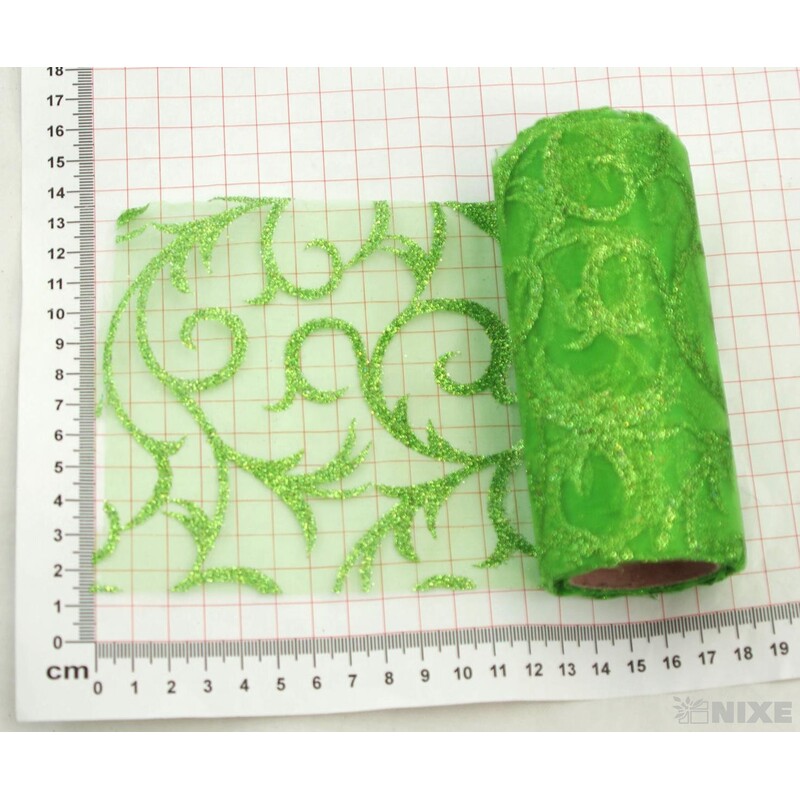 ORGANZA GLITR 2228 12cmx10yd*ČERVENÁ