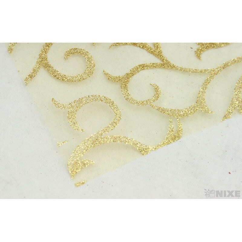 ORGANZA GLITR 2228 12cmx10yd*ČERVENÁ