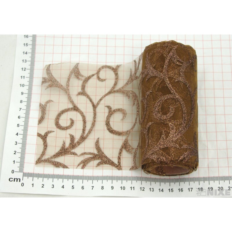 ORGANZA GLITR 2228 12cmx10yd*ČERVENÁ