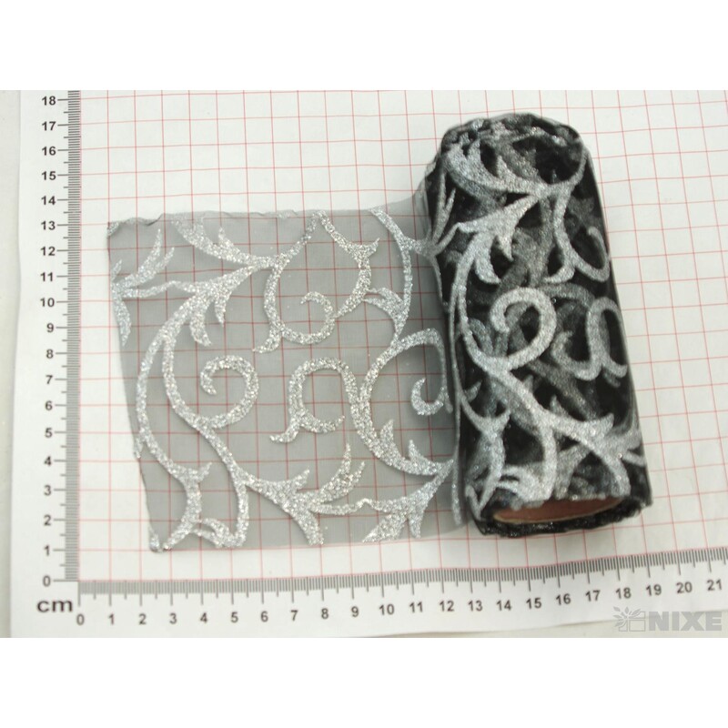 ORGANZA GLITR 2228 12cmx10yd*ČERVENÁ