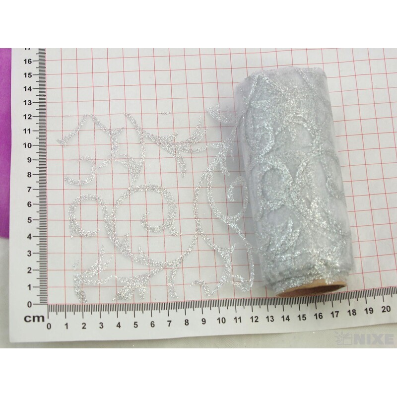 ORGANZA GLITR 2228 12cmx10yd*ČERVENÁ