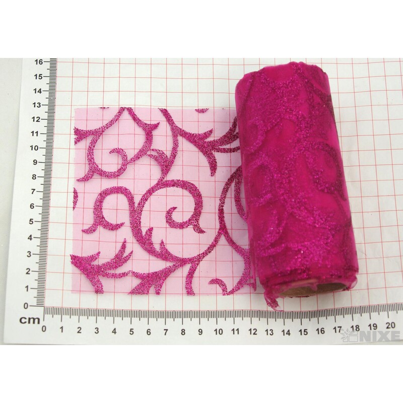 ORGANZA GLITR 2228 12cmx10yd*ČERVENÁ