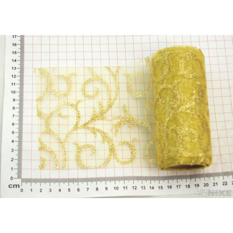 ORGANZA GLITR 2228 12cmx10yd*ČERVENÁ