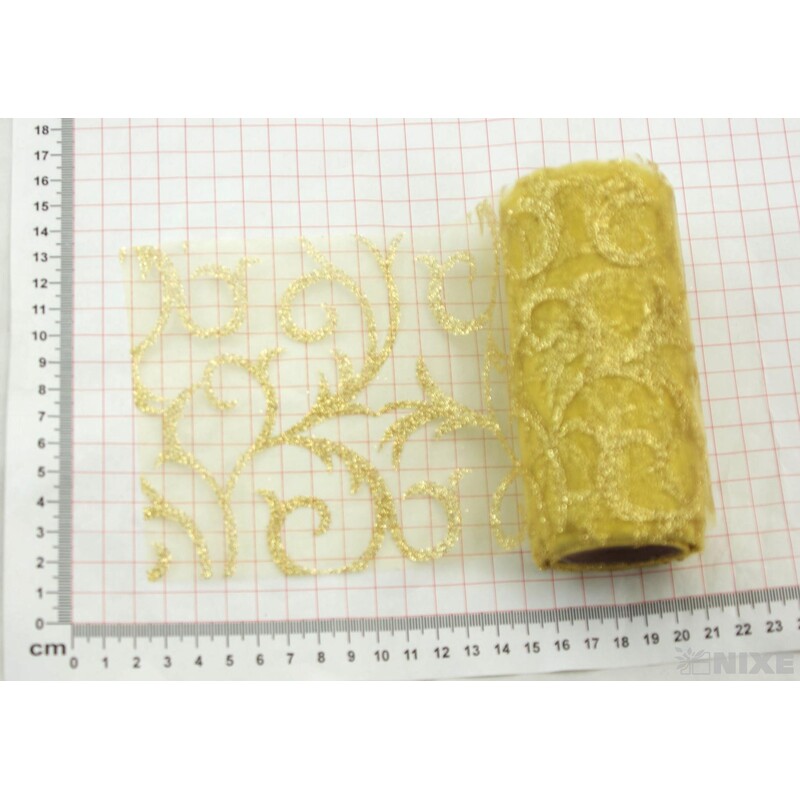 ORGANZA GLITR 2228 12cmx10yd*ZLATÁ