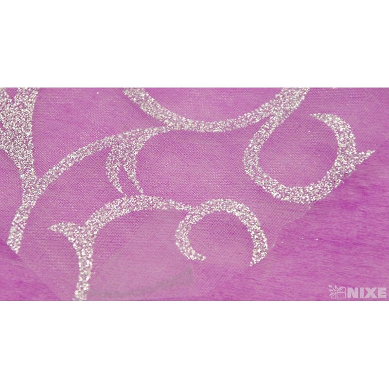 ORGANZA GLITR 2228 12cmx10yd*STŘÍBRNÁ