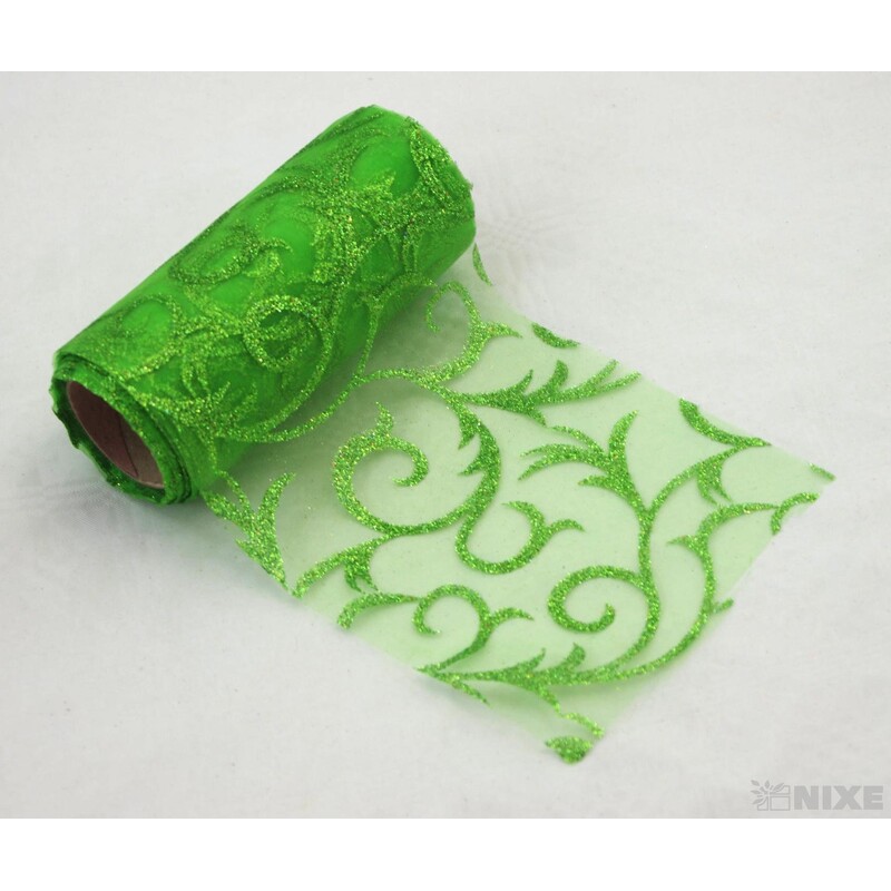 ORGANZA GLITR 2228 12cmx10yd*ZELENÁ