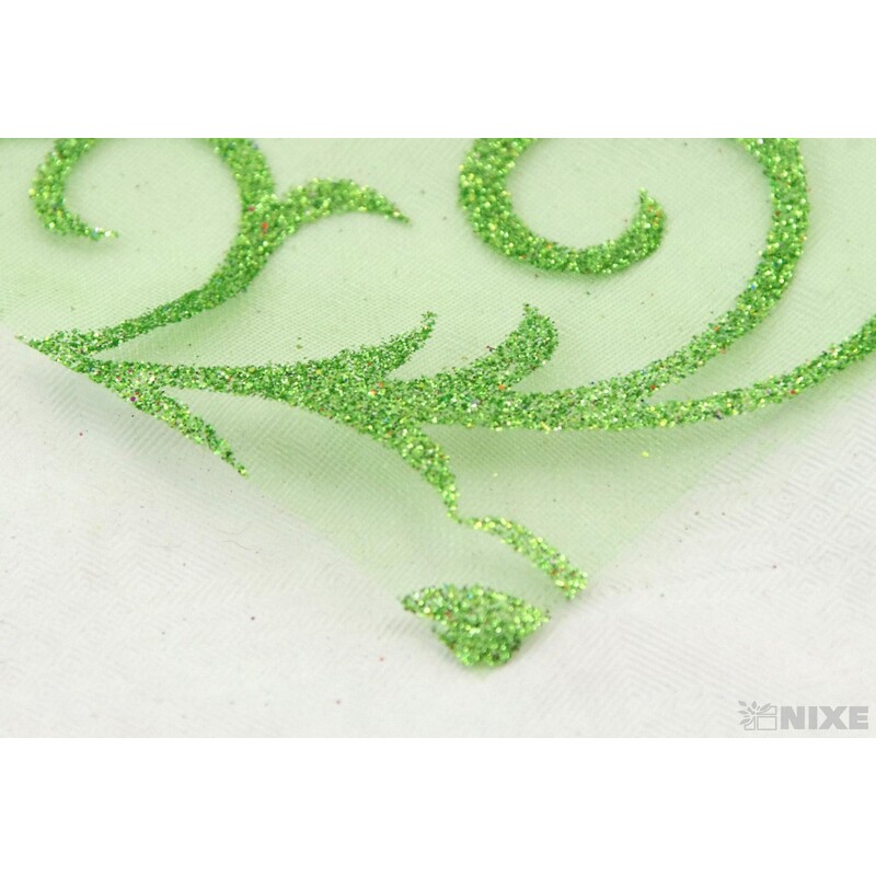 ORGANZA GLITR 2228 12cmx10yd*ZELENÁ
