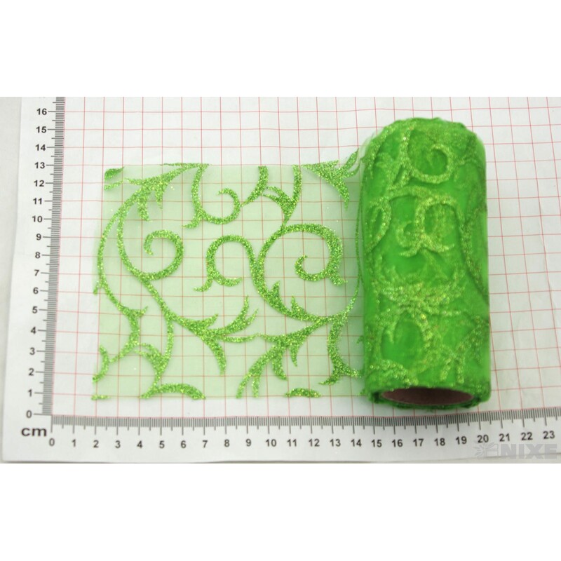 ORGANZA GLITR 2228 12cmx10yd*ZELENÁ