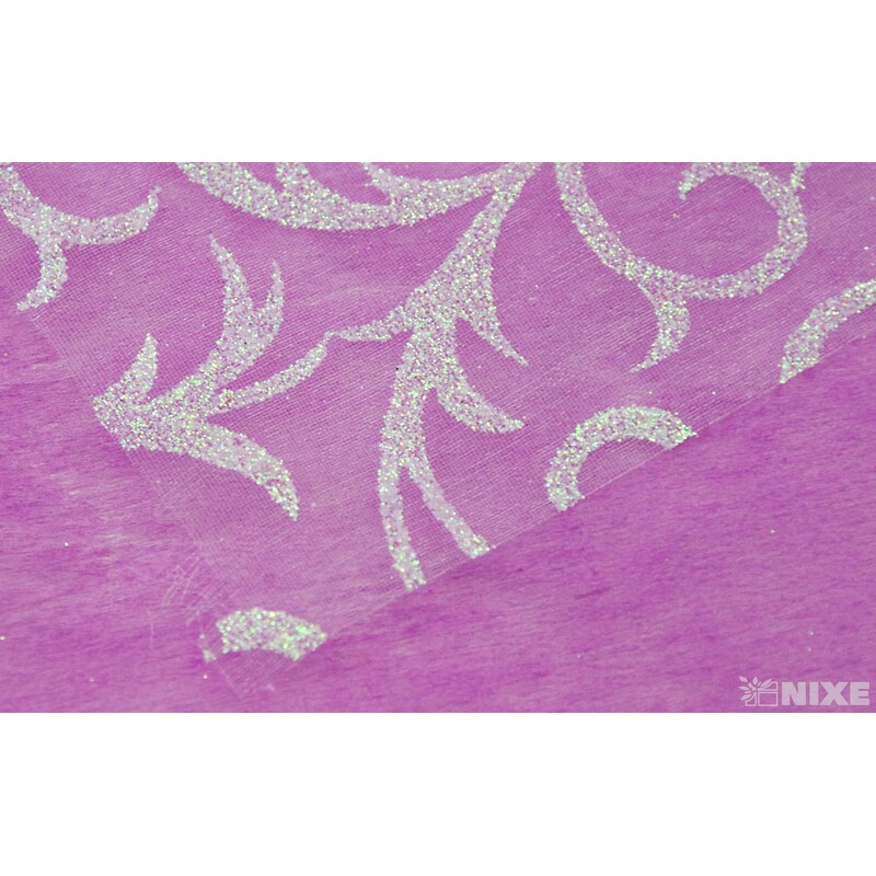 ORGANZA GLITR 2228 12cmx10yd*BÍLÁ