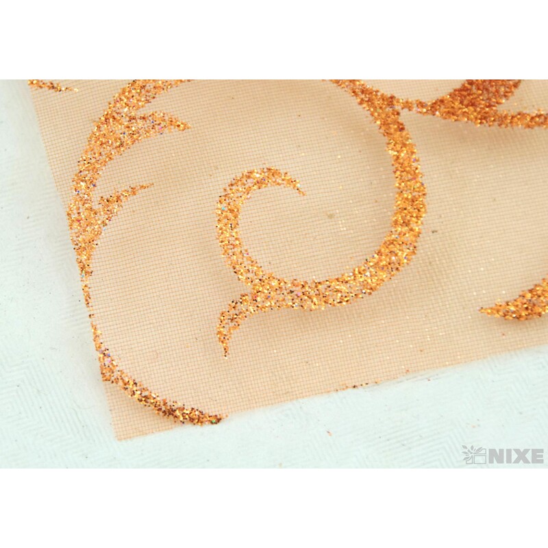 ORGANZA GLITR 2228 12cmx10yd*ORANŽOVÁ