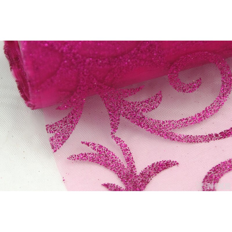 ORGANZA GLITR 2228 12cmx10yd*RŮŽOVÁ TM.