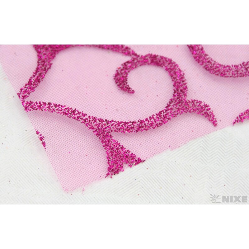 ORGANZA GLITR 2228 12cmx10yd*RŮŽOVÁ TM.