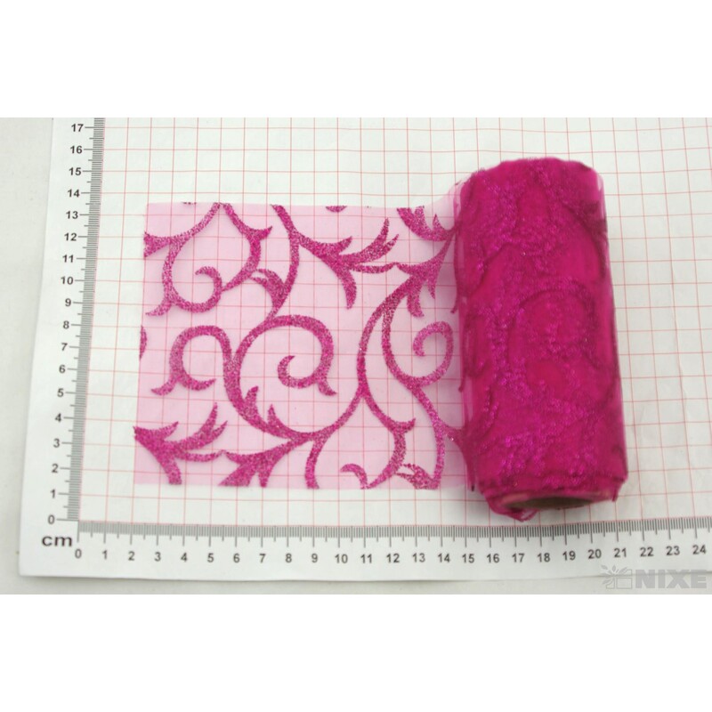 ORGANZA GLITR 2228 12cmx10yd*RŮŽOVÁ TM.