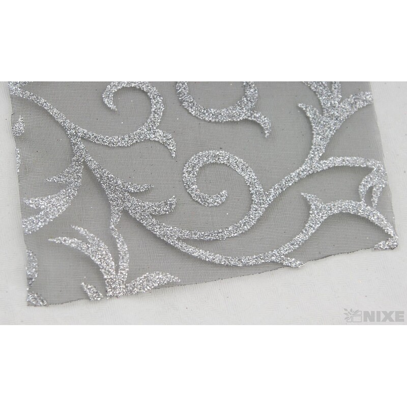 ORGANZA GLITR 2228 12cmx10yd*ČERNÁ